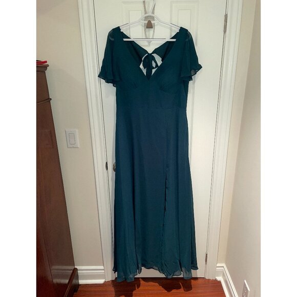 Azazie Kimber Bridesmaid dress in Pine - Picture 1 of 5